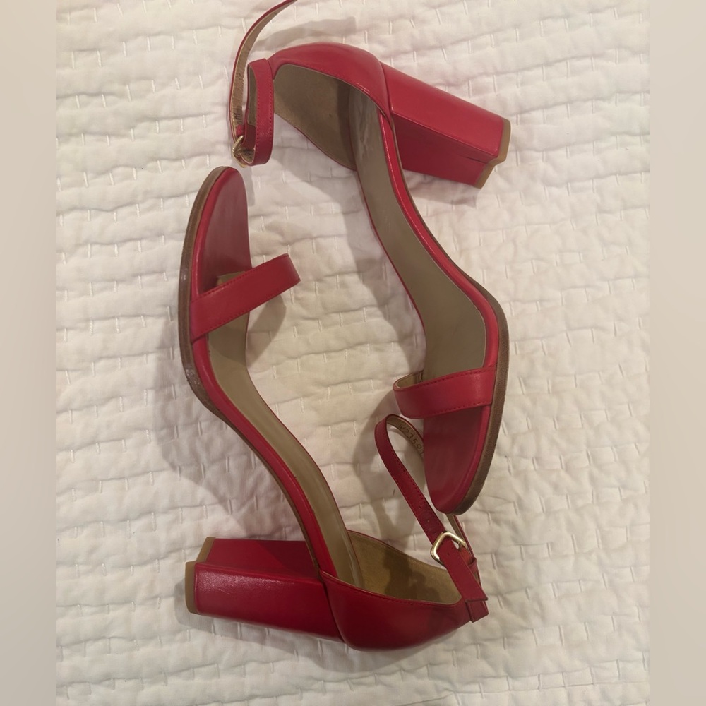 Stuart Weitzman Red Patent Leather Sandals - Size 9.5